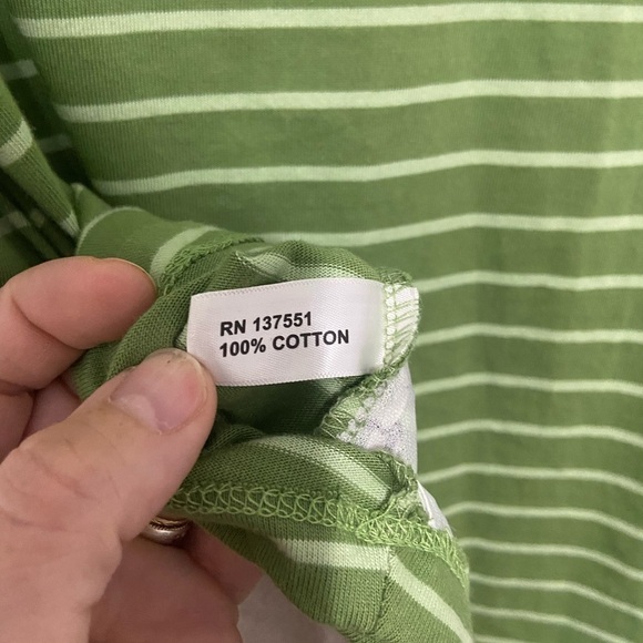 Leveret girls size 10 green stripe bunny cotton long sleeve dress LIKE NEW - Picture 5 of 8